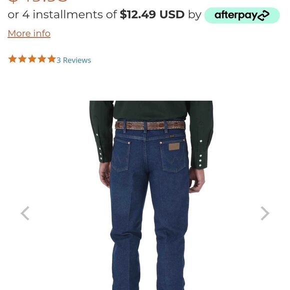 Wrangler 42x32 Blue Slim Straight Jeans with Classic Stitching - Picture 9 of 11